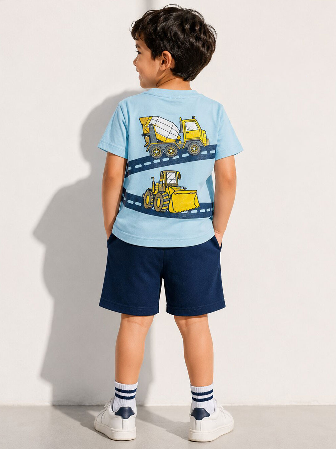 LITTLE APPLE Unisex Kids Printed T-shirt with Shorts