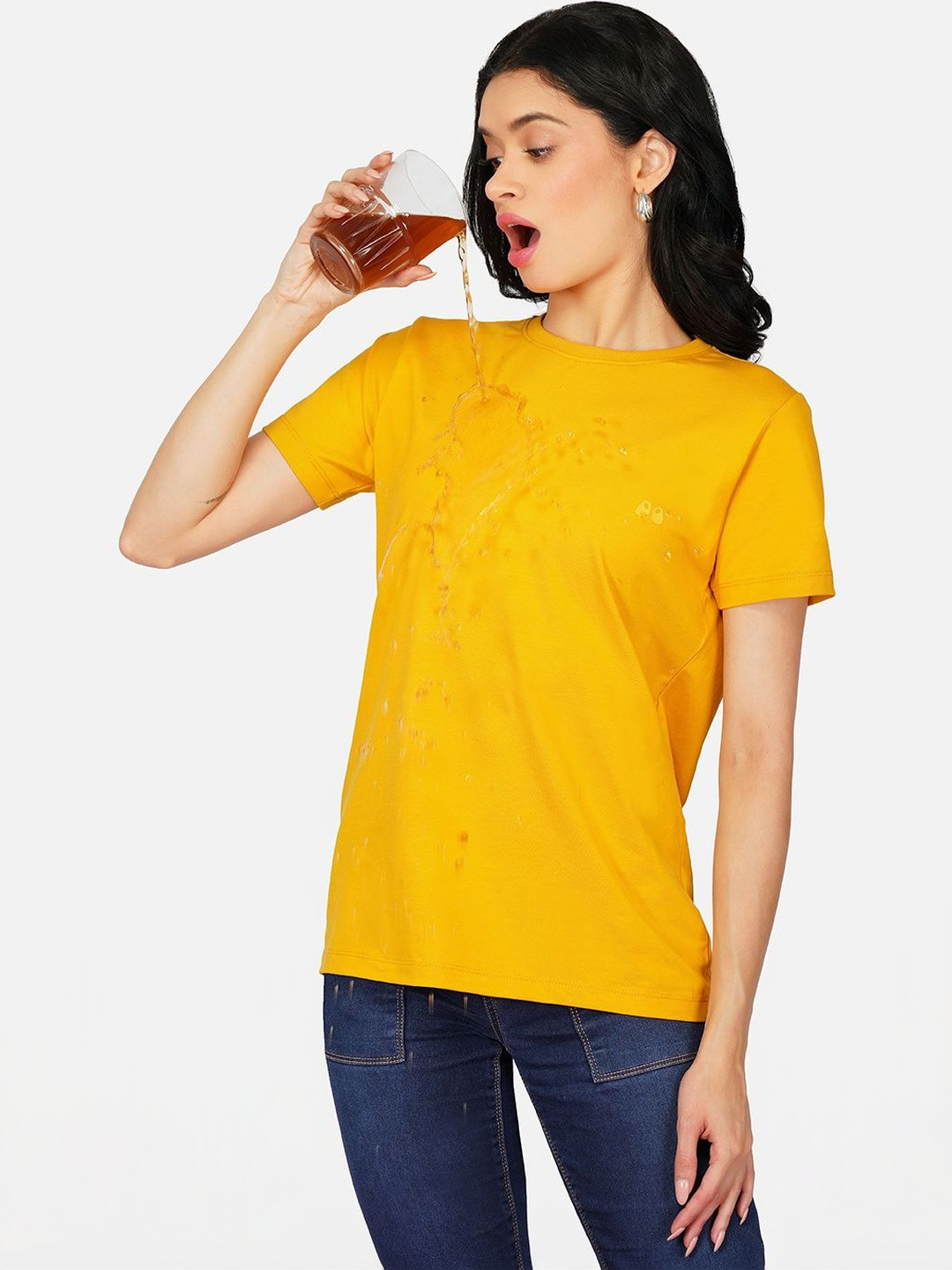 Vandee Women Anti-Stain Cotton Round Neck T-Shirt