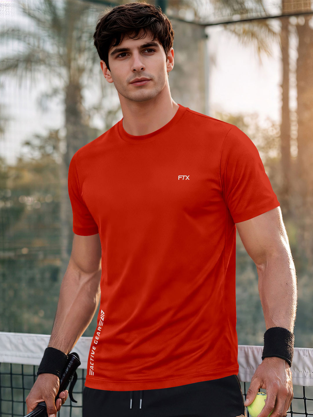 FTX Men Brand Logo Half Sleeves T-shirt