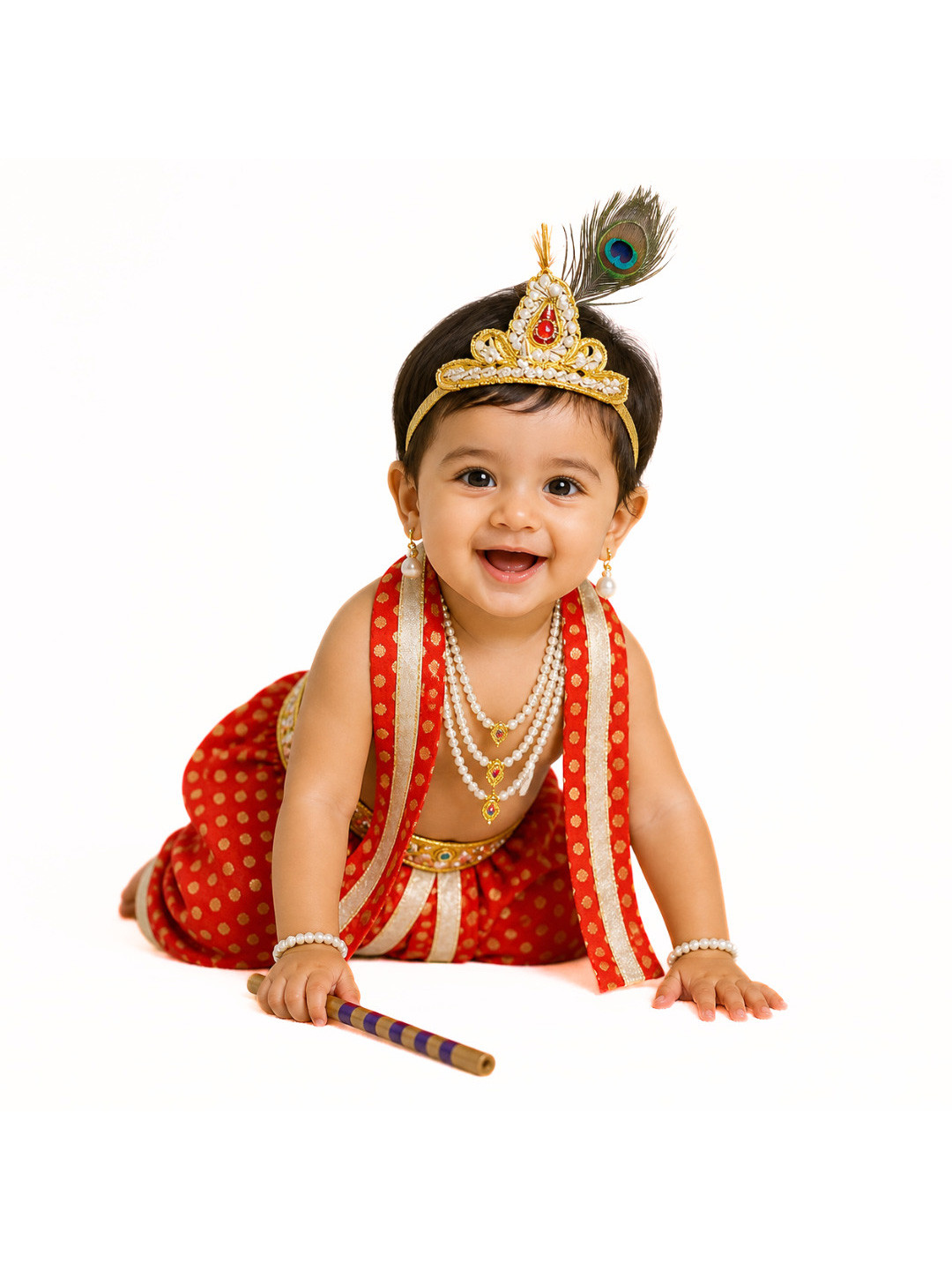 itsmycostume Boys Janmashtmi Krishna Costume Set