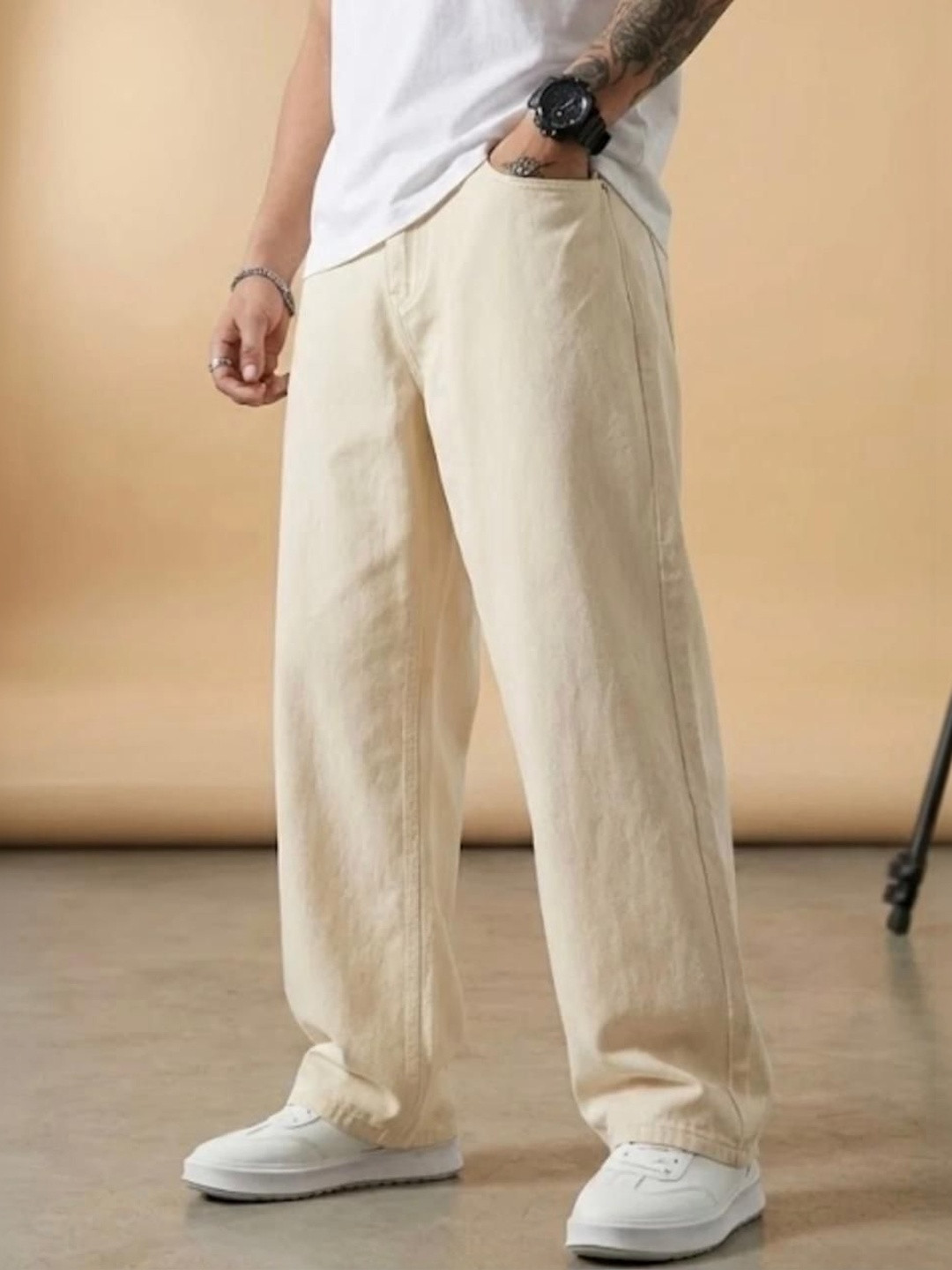 FLAYING Men Relaxed Fit Mid-Rise Stretchable Jeans
