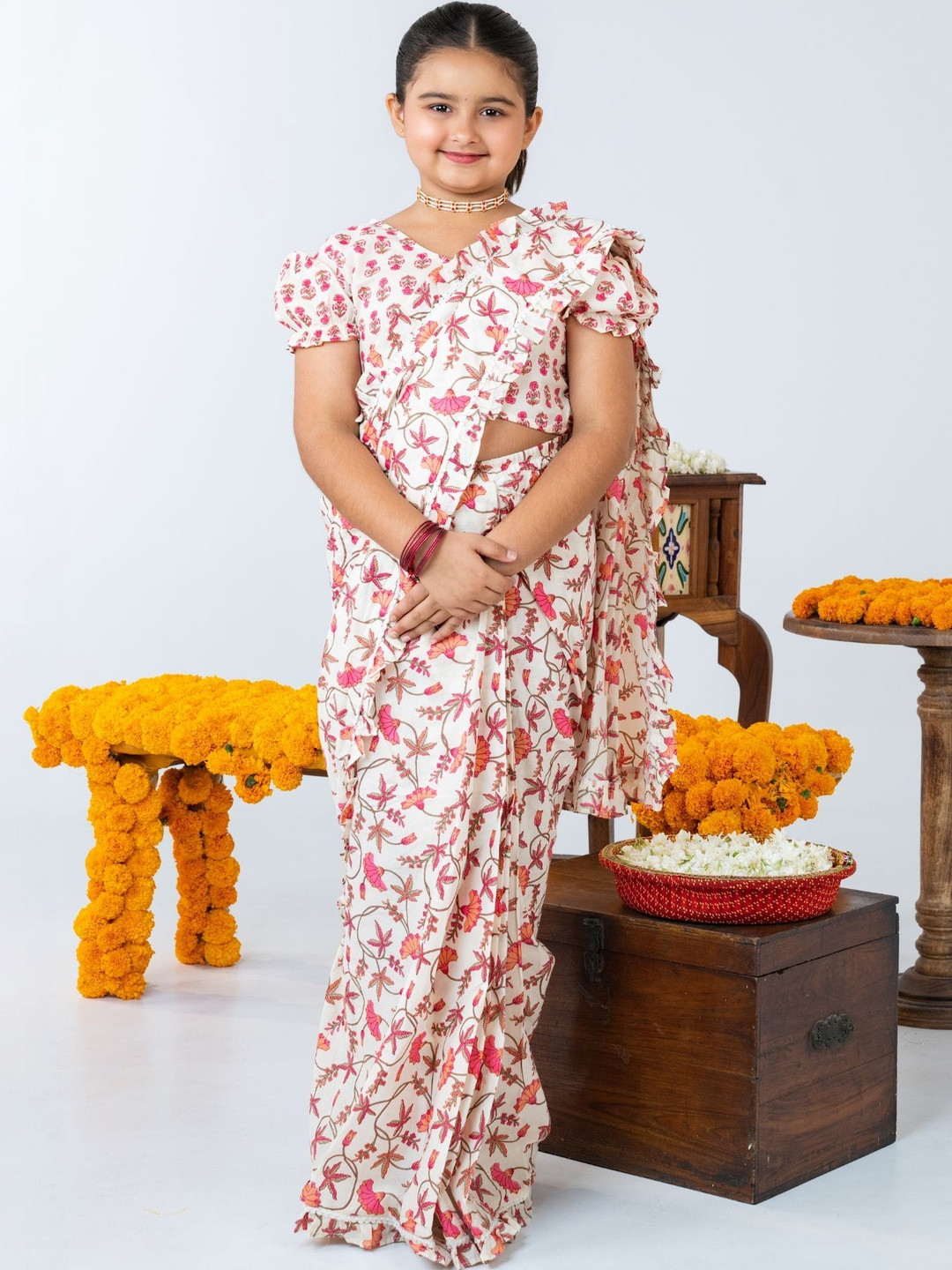 Jilmil Floral Pure Cotton Saree