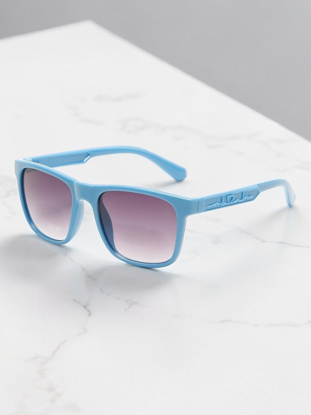 Stoln Unisex Kids Black Lens & Blue Square Sunglasses with