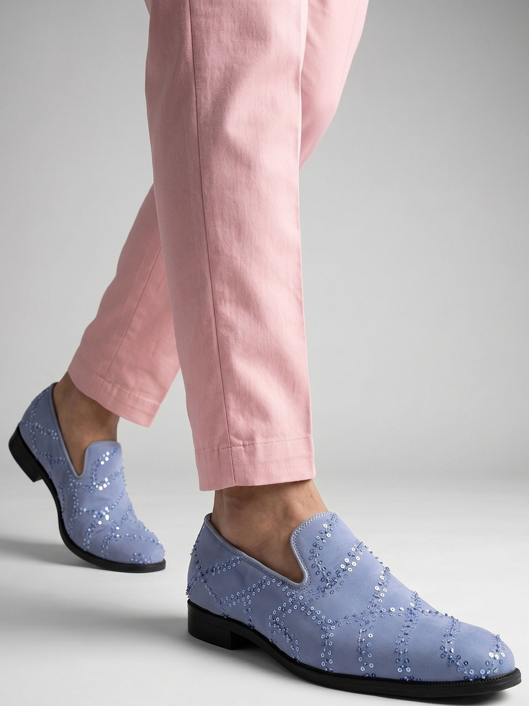 House of Pataudi Men Woven Design Loafers