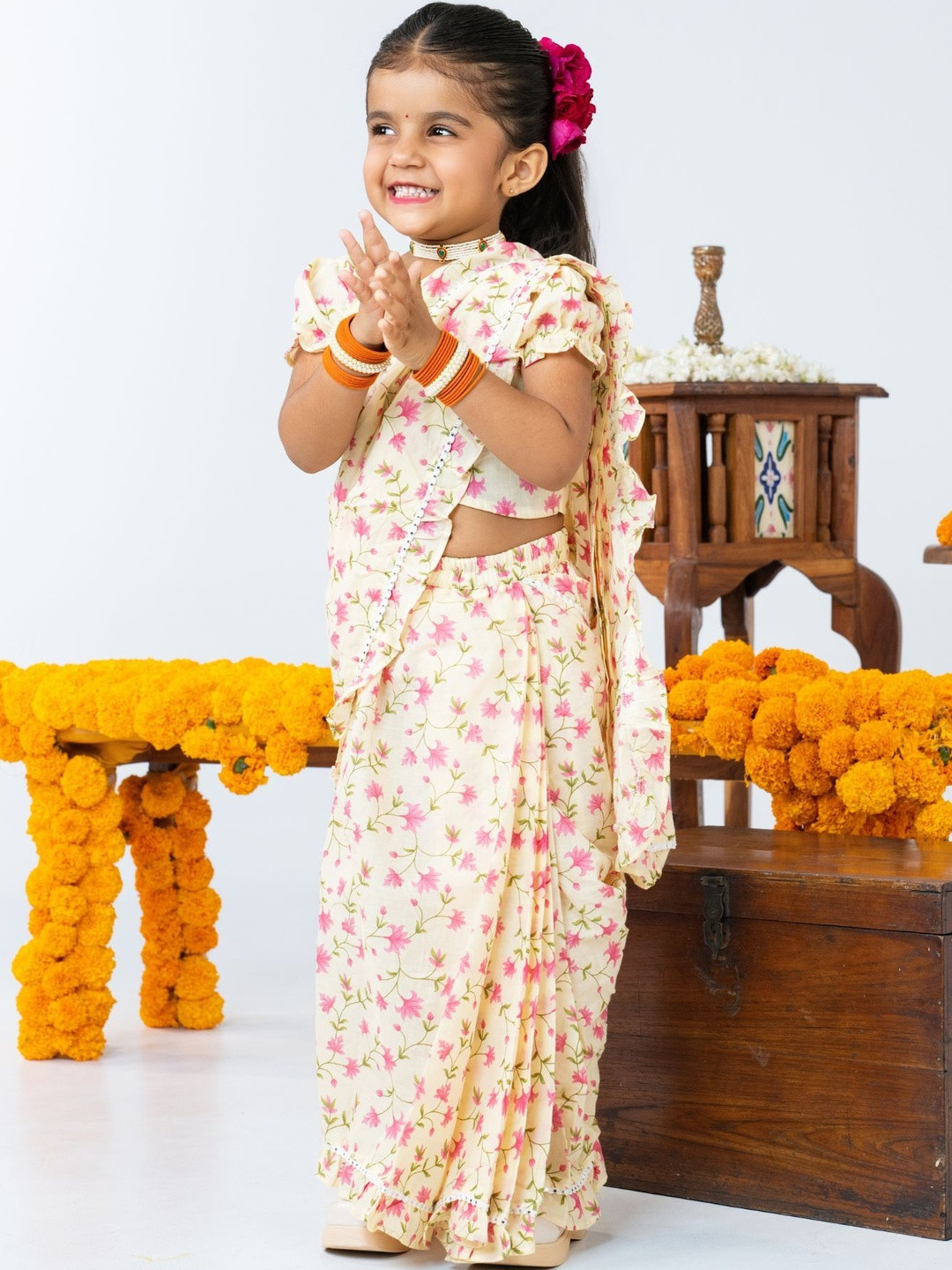 Jilmil Floral Pure Cotton Saree