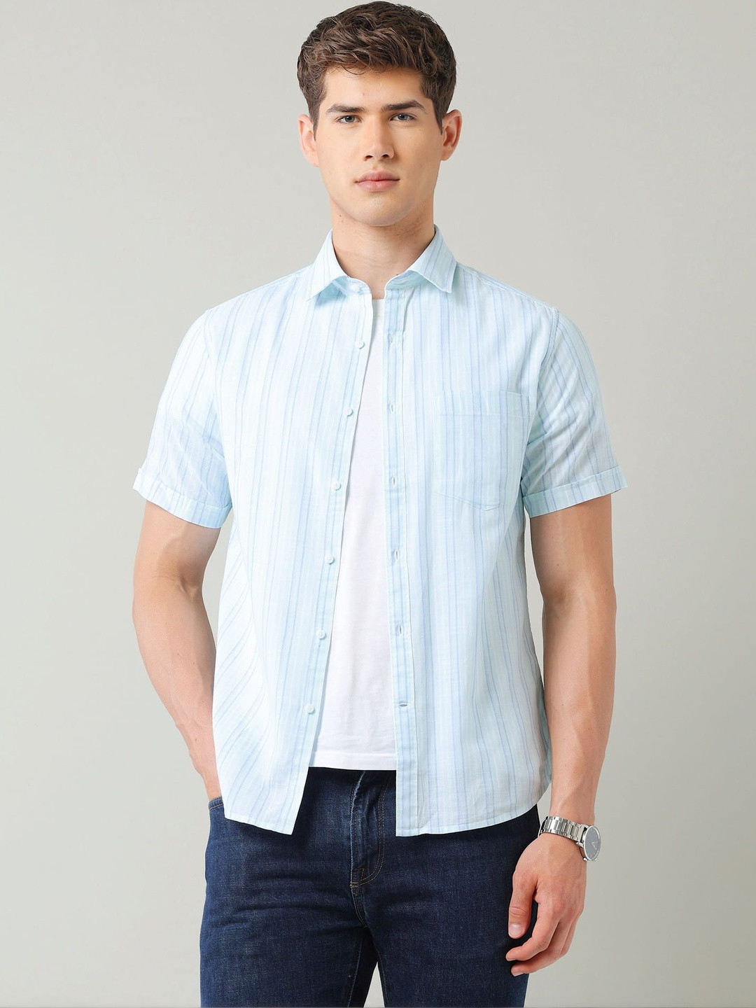AD By Arvind Men Comfort Striped Casual Shirt