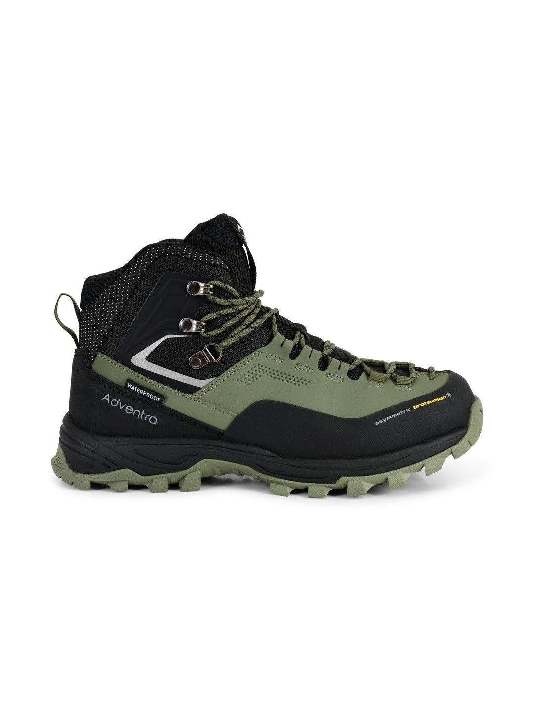 Adventra Sports Men Green Waterproof Mid Top Hiking Shoes with SlipResistant Sole WH1106