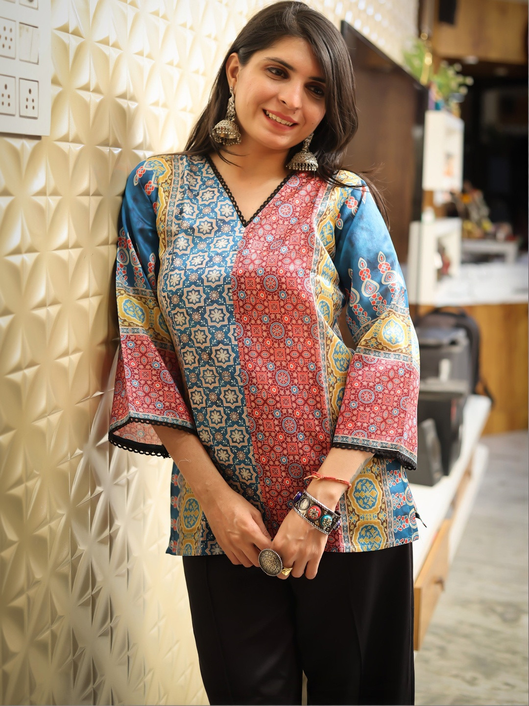Youthnic Women Ethnic Motifs Printed Flared Sleeves Indie Prints Kurta