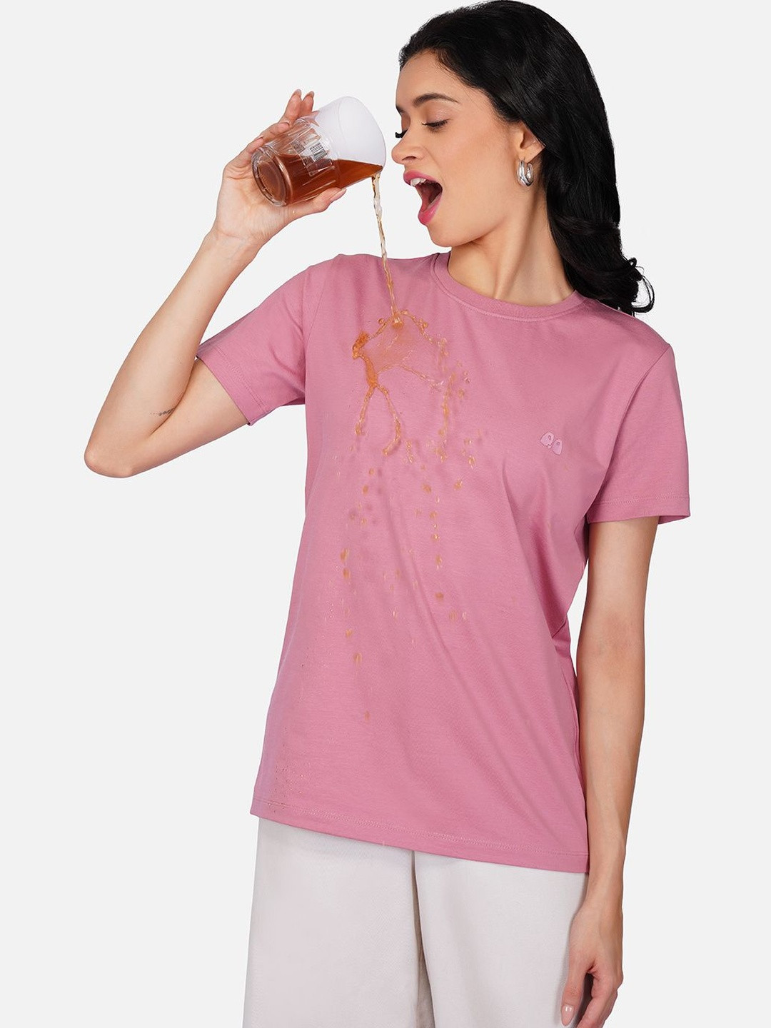 Vandee Women Anti-Stain Cotton Round Neck T-Shirt