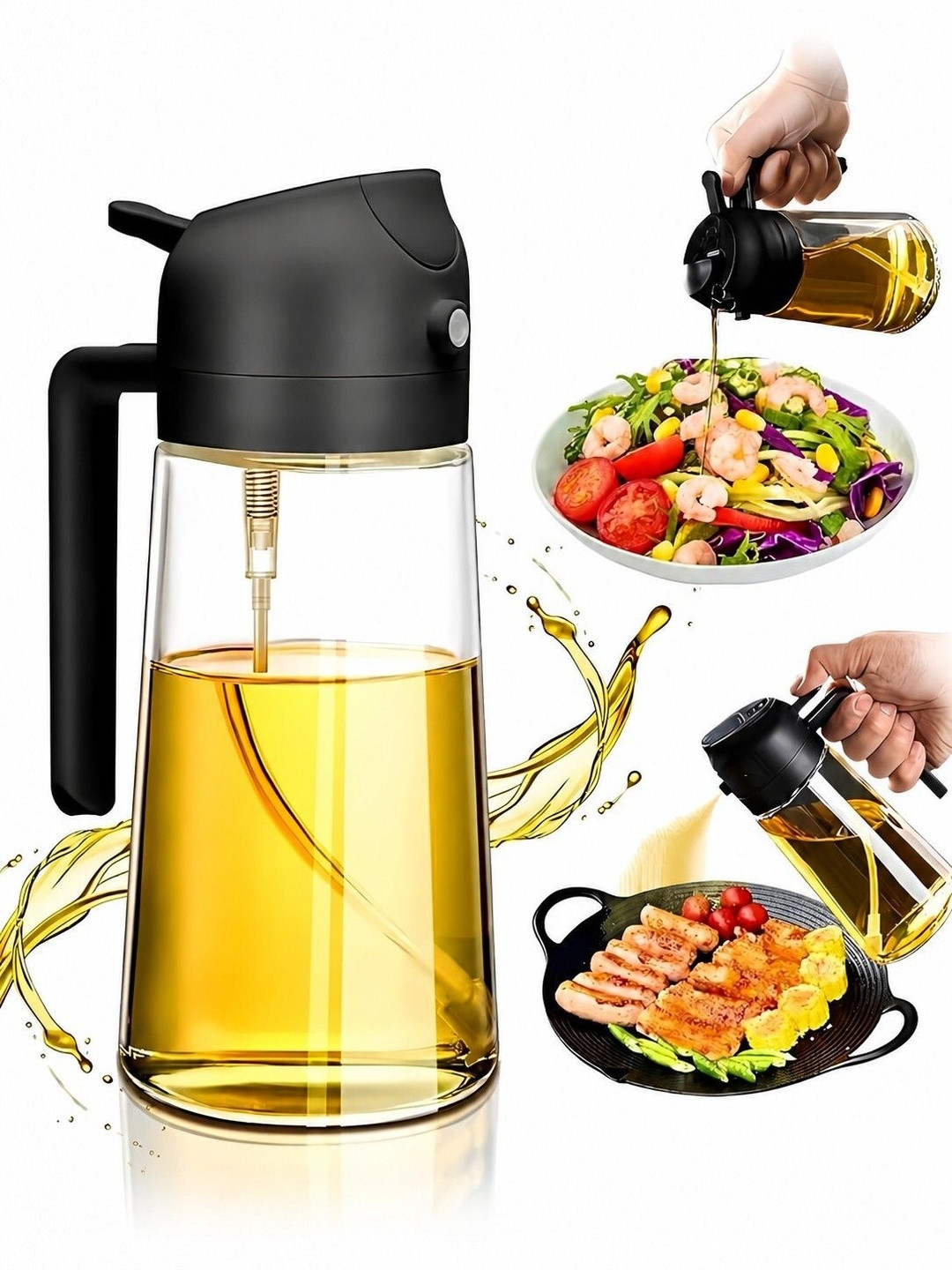 JAY GATRAD Seller Black 2026 Glass Easy to Clean Oil Dispenser
