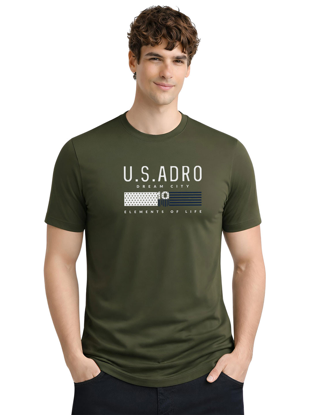 ADRO Men Typography Printed T-shirt