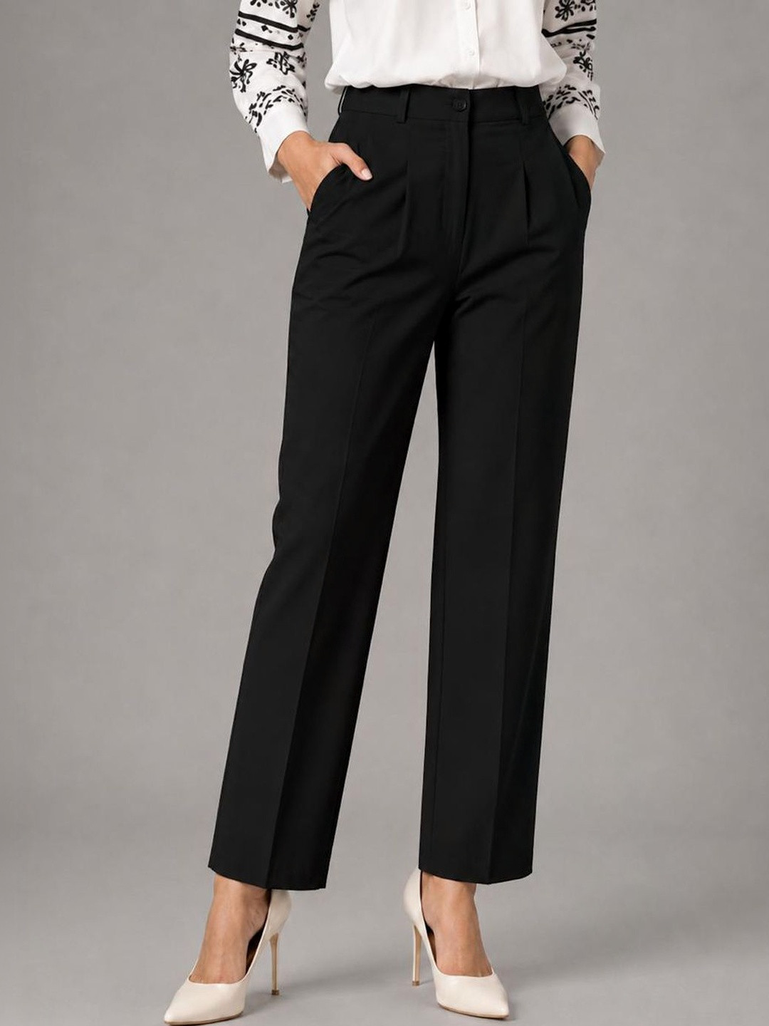 STYLE ACCESS Women Original Straight Fit Non Iron Chinos Trousers