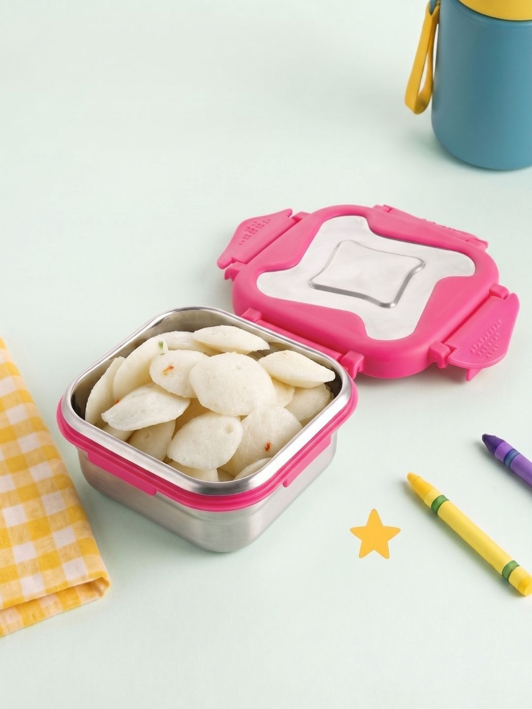STEELLOCK Pink 2 Pieces Stainless Steel Airtight Leakproof Lunch Boxs-250ml Each