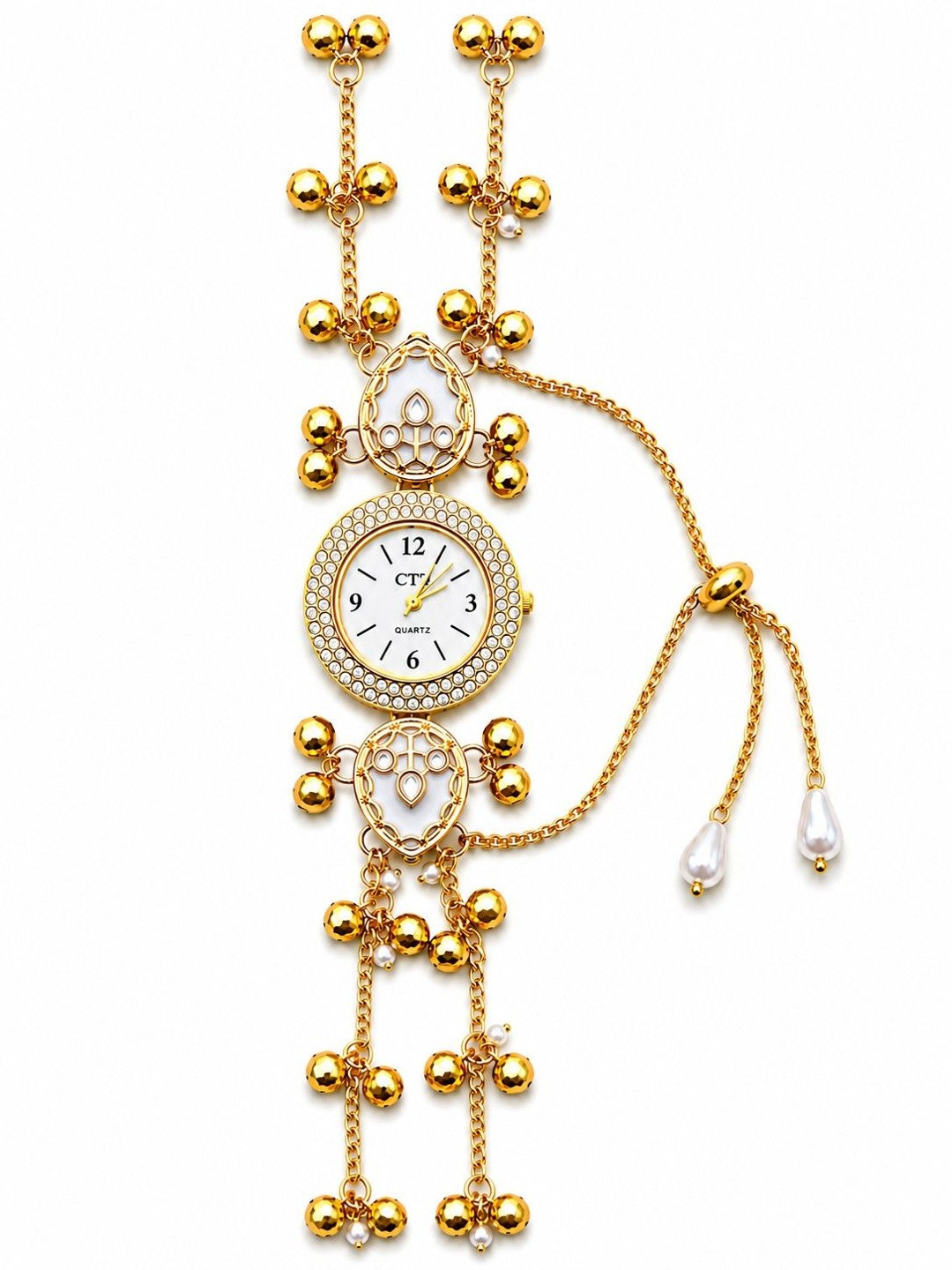 ARISTAL Jewellery Women Embellished Dial & Bracelet Style Straps Analogue Watch Ghungroo White Kashmiri