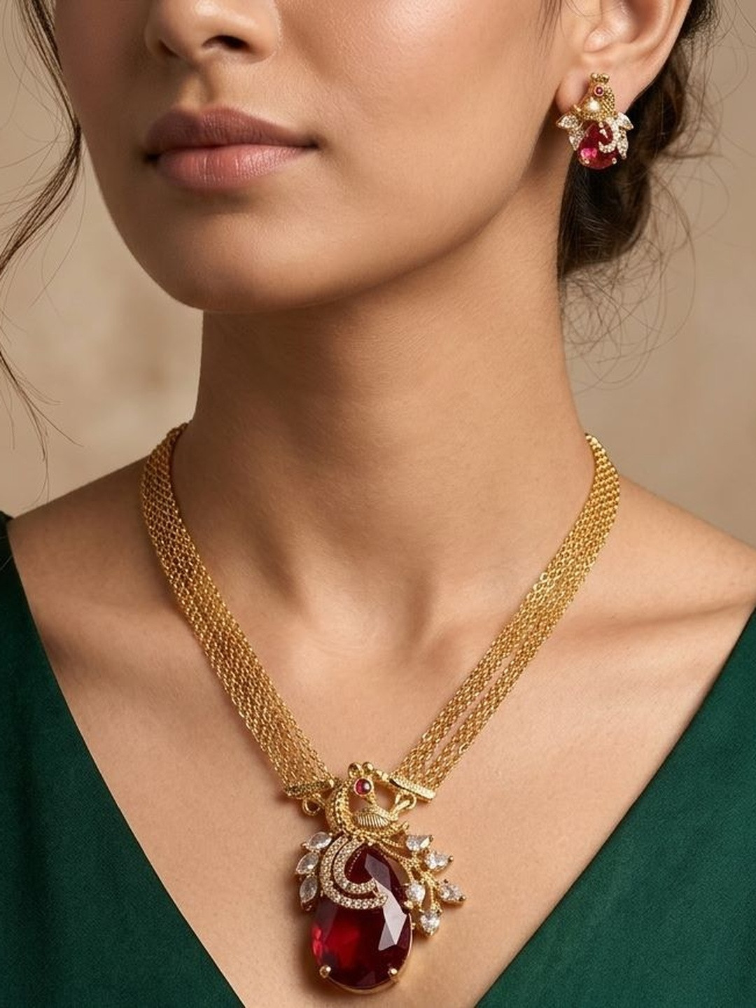 Vedh Jewels Brass Gold-Plated Necklace