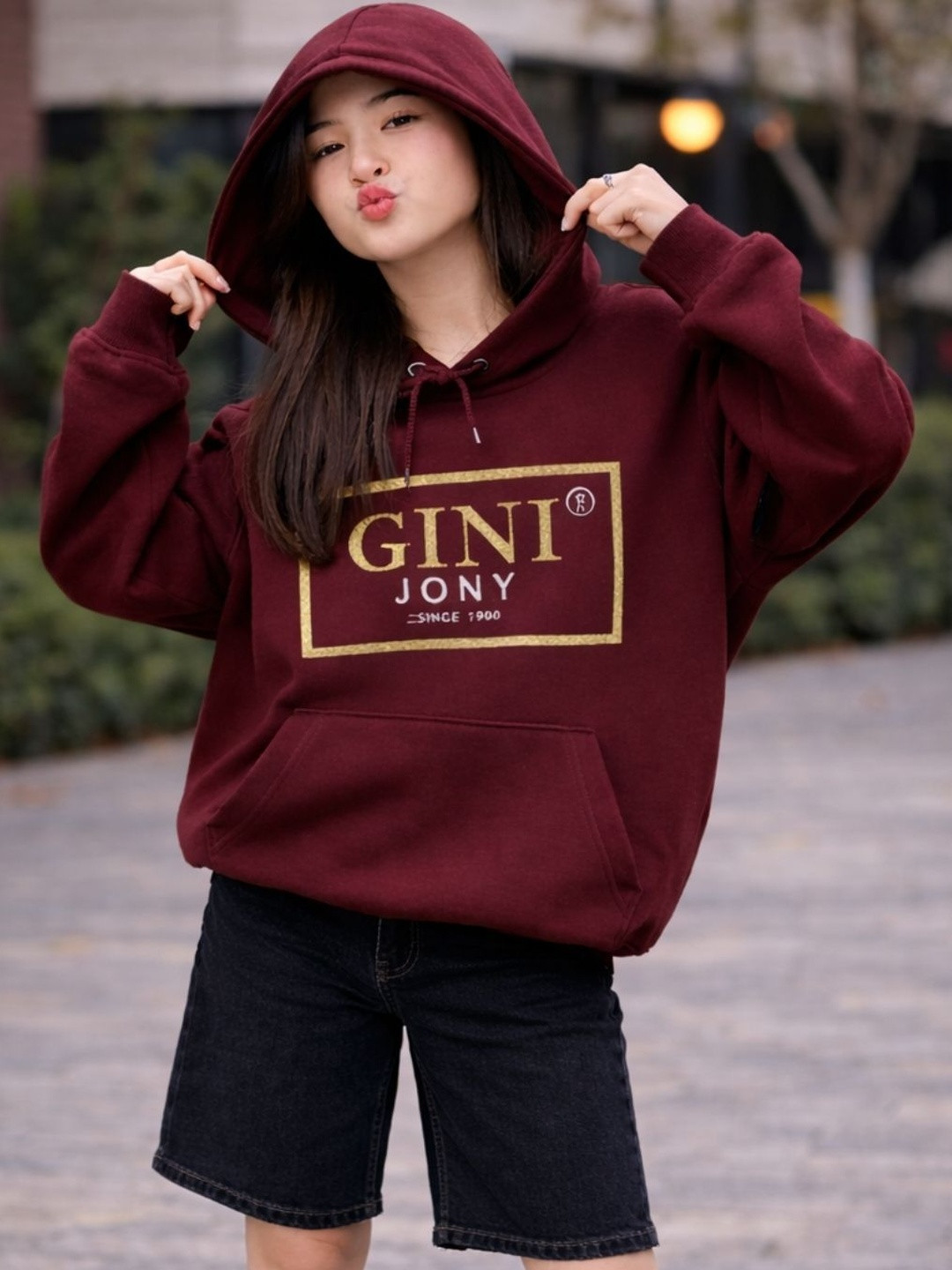 Gini and Jony Girls Printed Hooded Sweatshirt