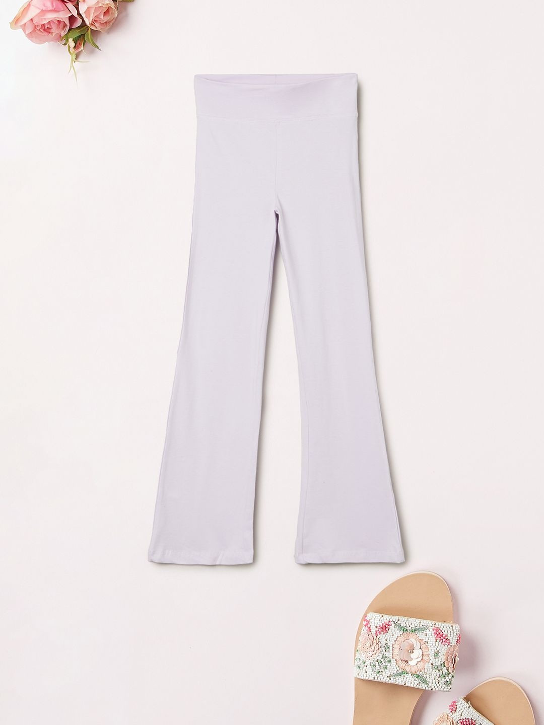 max Girls Cotton Blend Solid Ankle Length Leggings