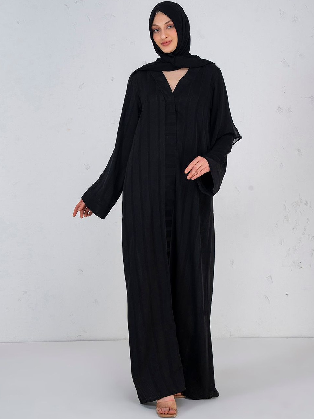 SUBHANA V-Neck Abaya With Scarf