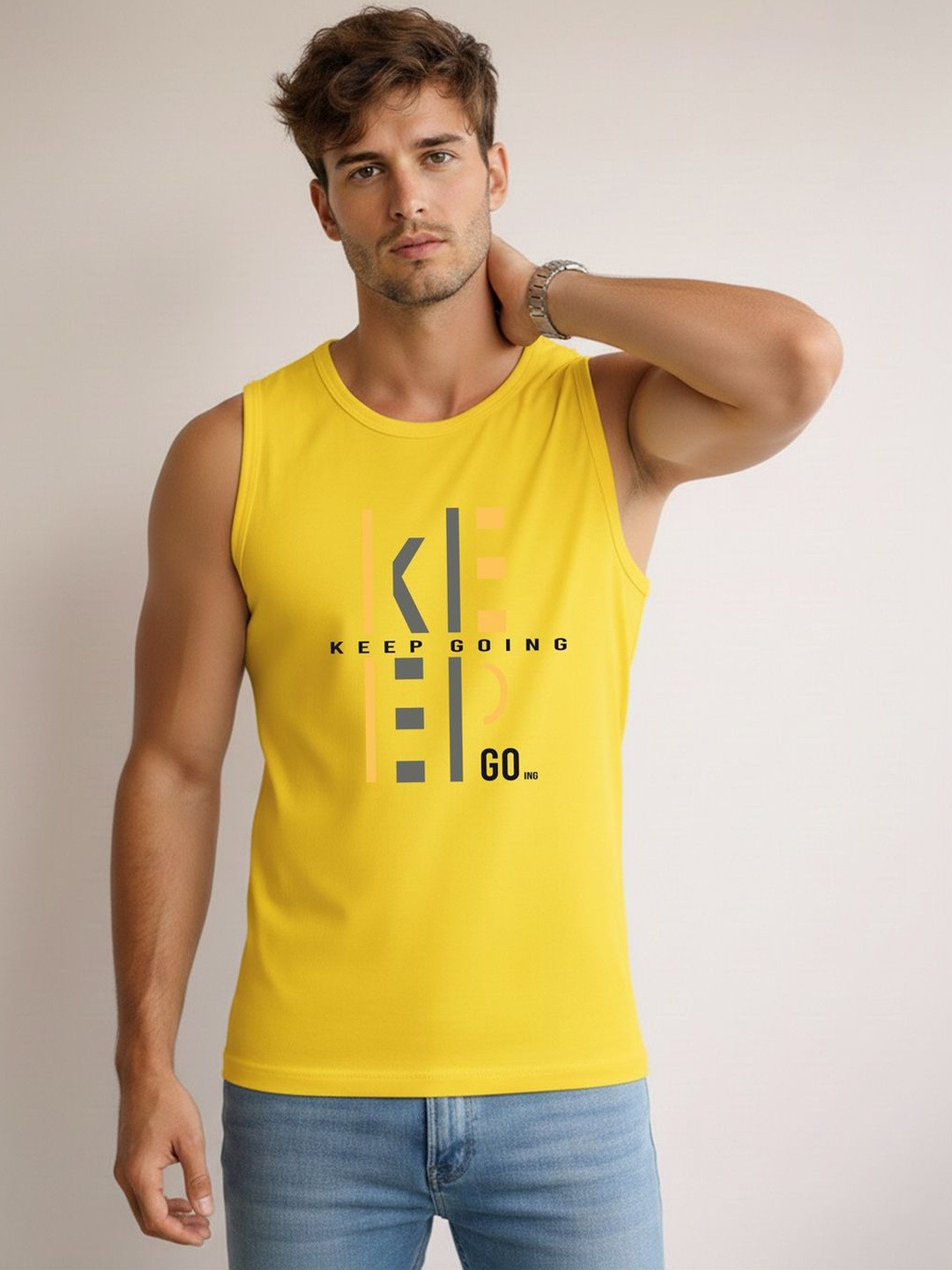 TEEFOX Printed Assorted Cotton Gym Vest