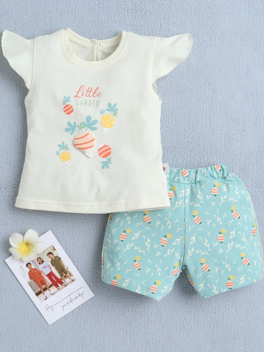 BUMZEE Girls Printed Top with Shorts