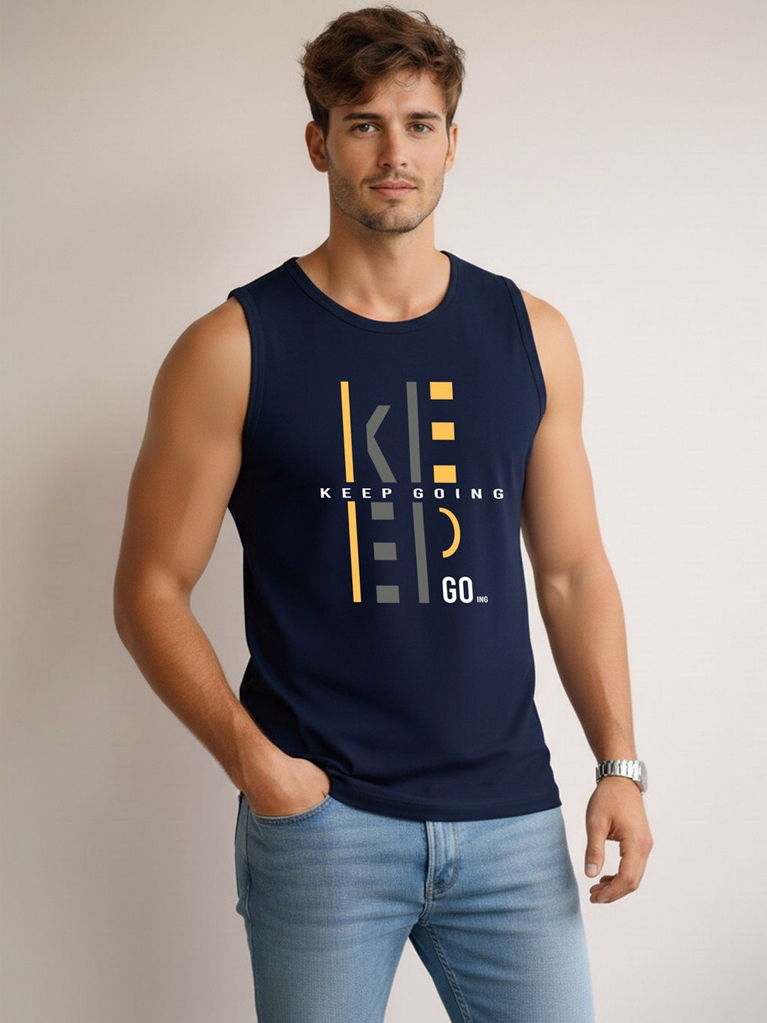 TEEFOX Printed Assorted Cotton Gym Vest