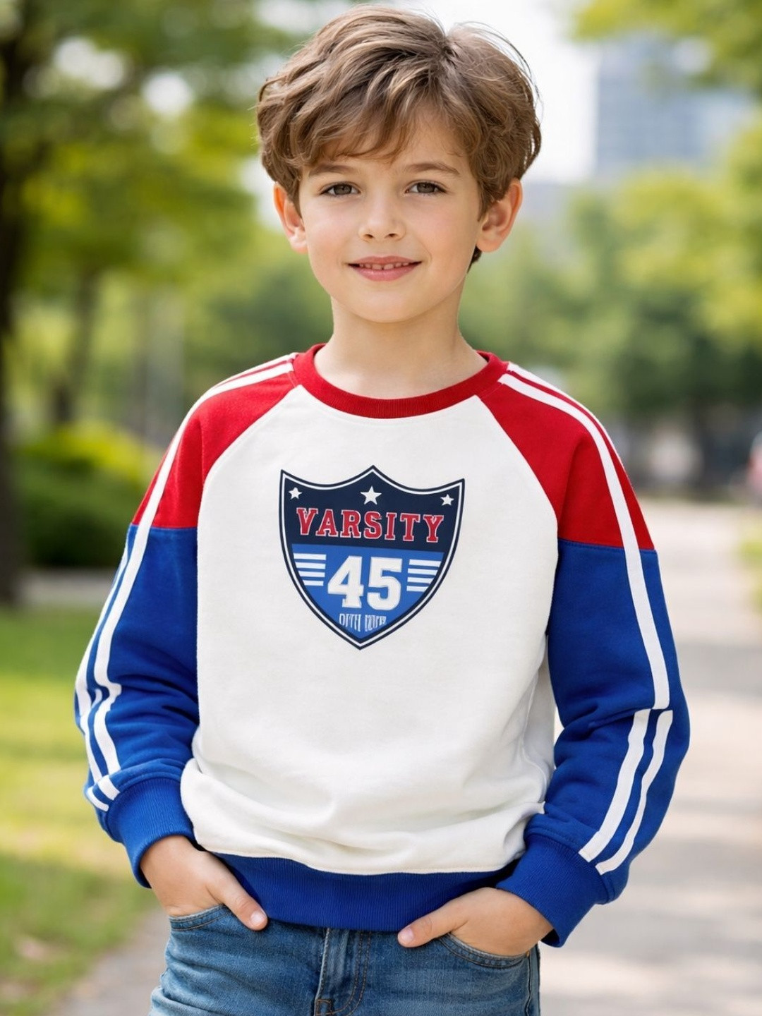 Gini and Jony Boys Colourblocked Sweatshirt