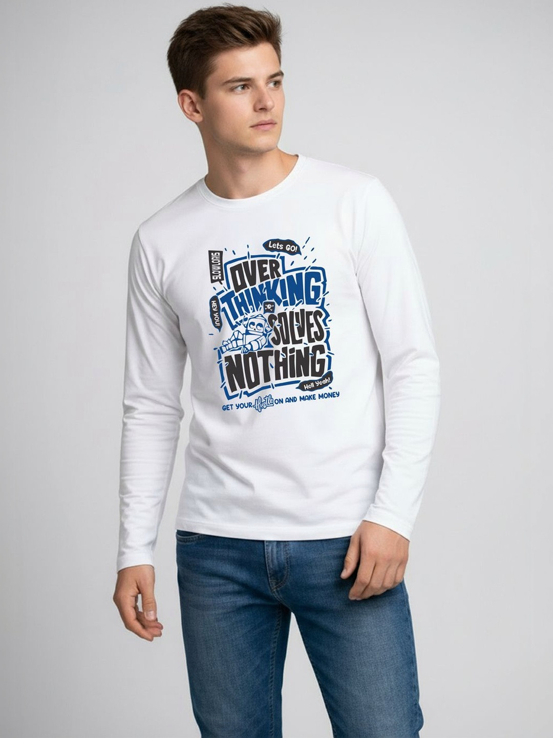 SLOWLORIS Men Typography Printed T-shirt