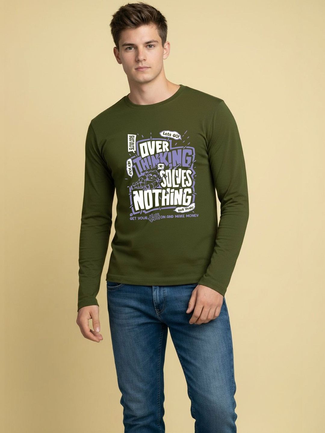 SLOWLORIS Men Typography Printed T-shirt