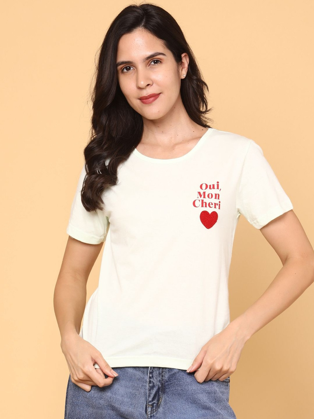 V-Mart Women Typography Printed T-shirt
