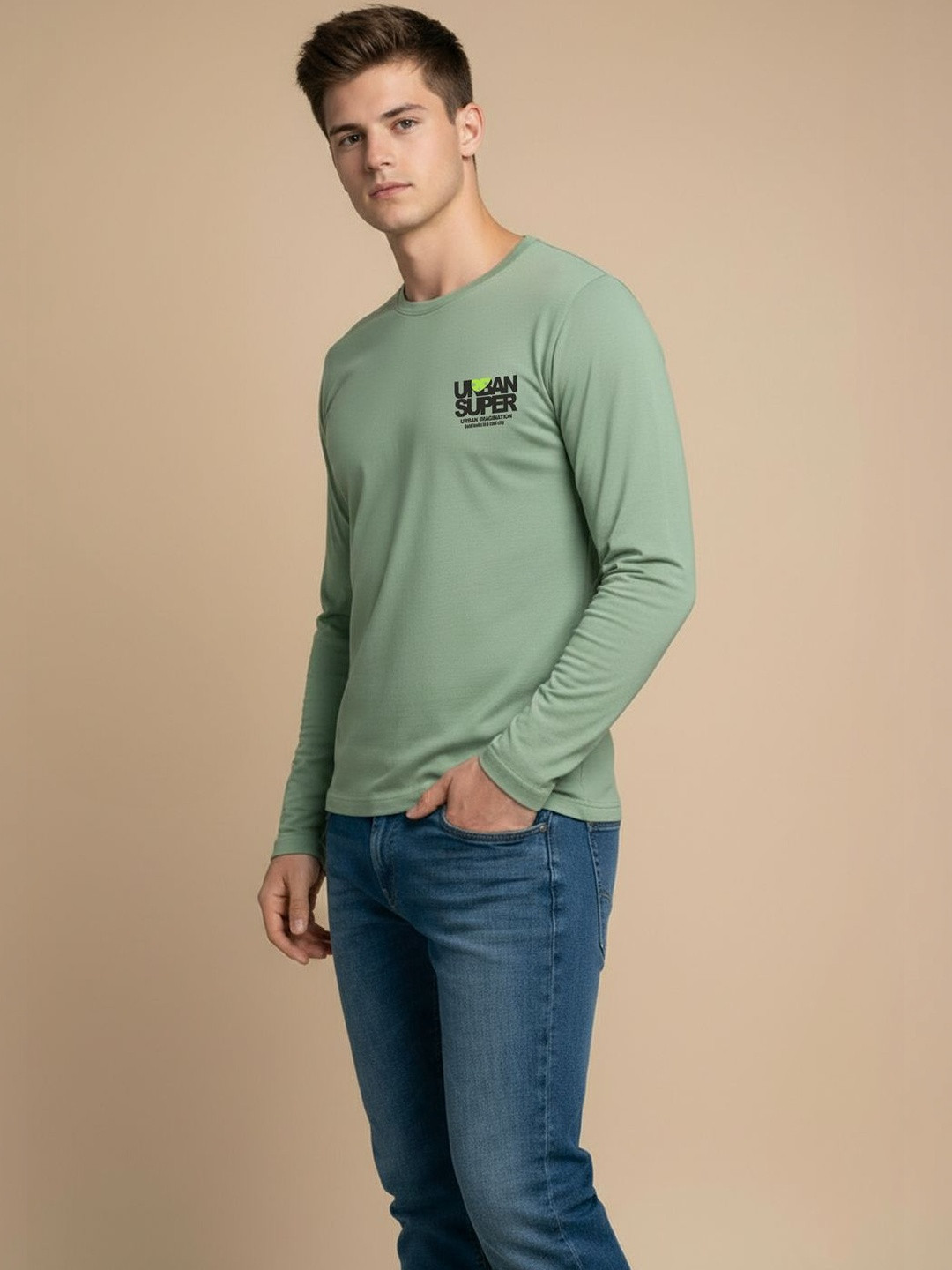 CRYPTIC Printed Round Neck Regular Fit Casual T-shirt