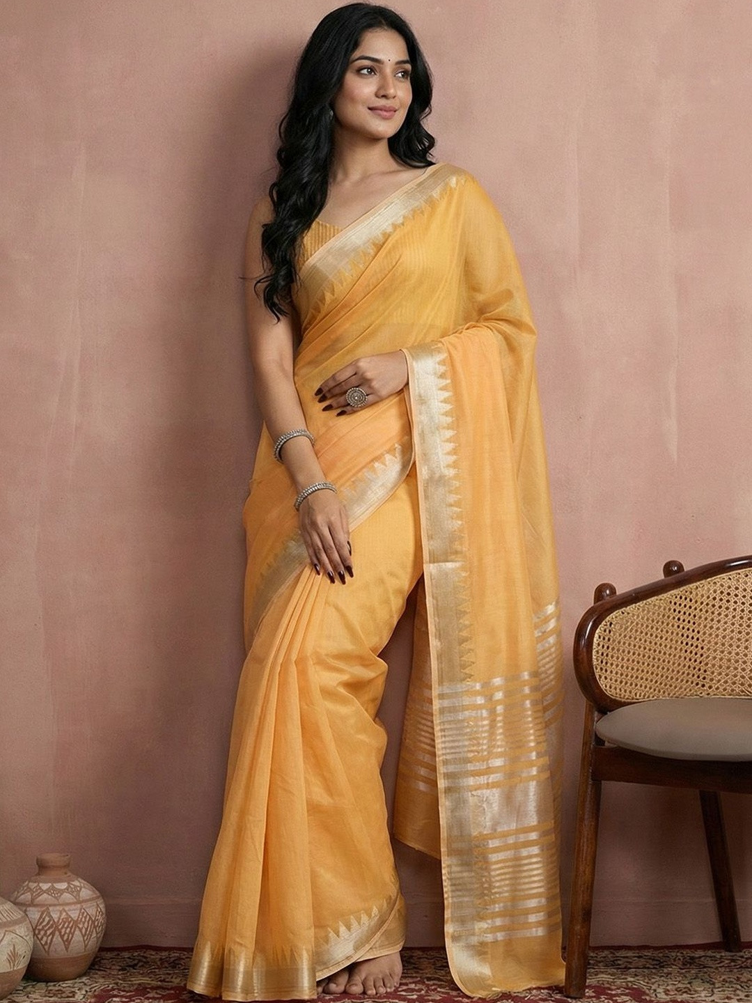 Sutriti Woven Design Linen Blend Saree