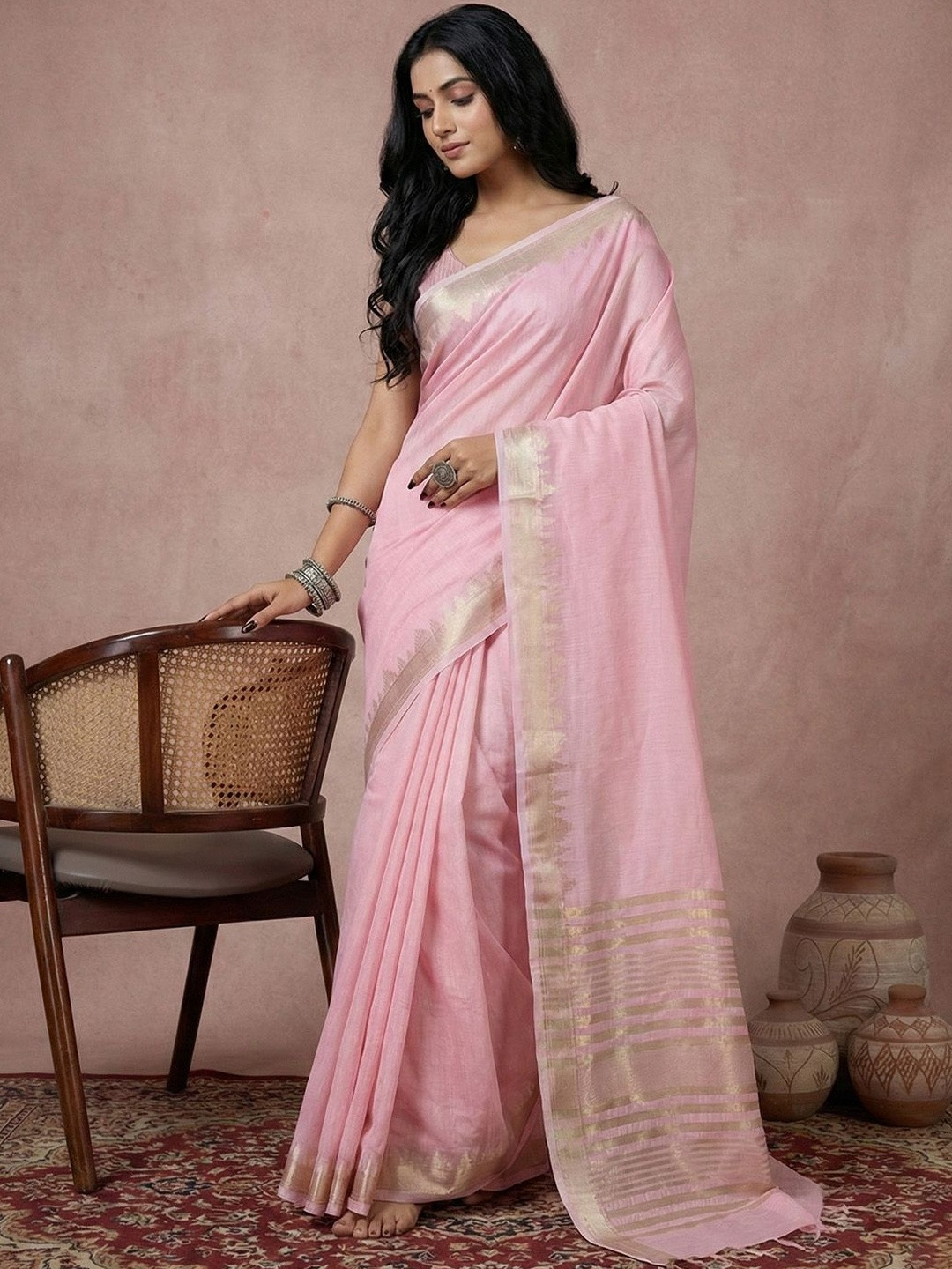 Sutriti Woven Design Linen Blend Saree