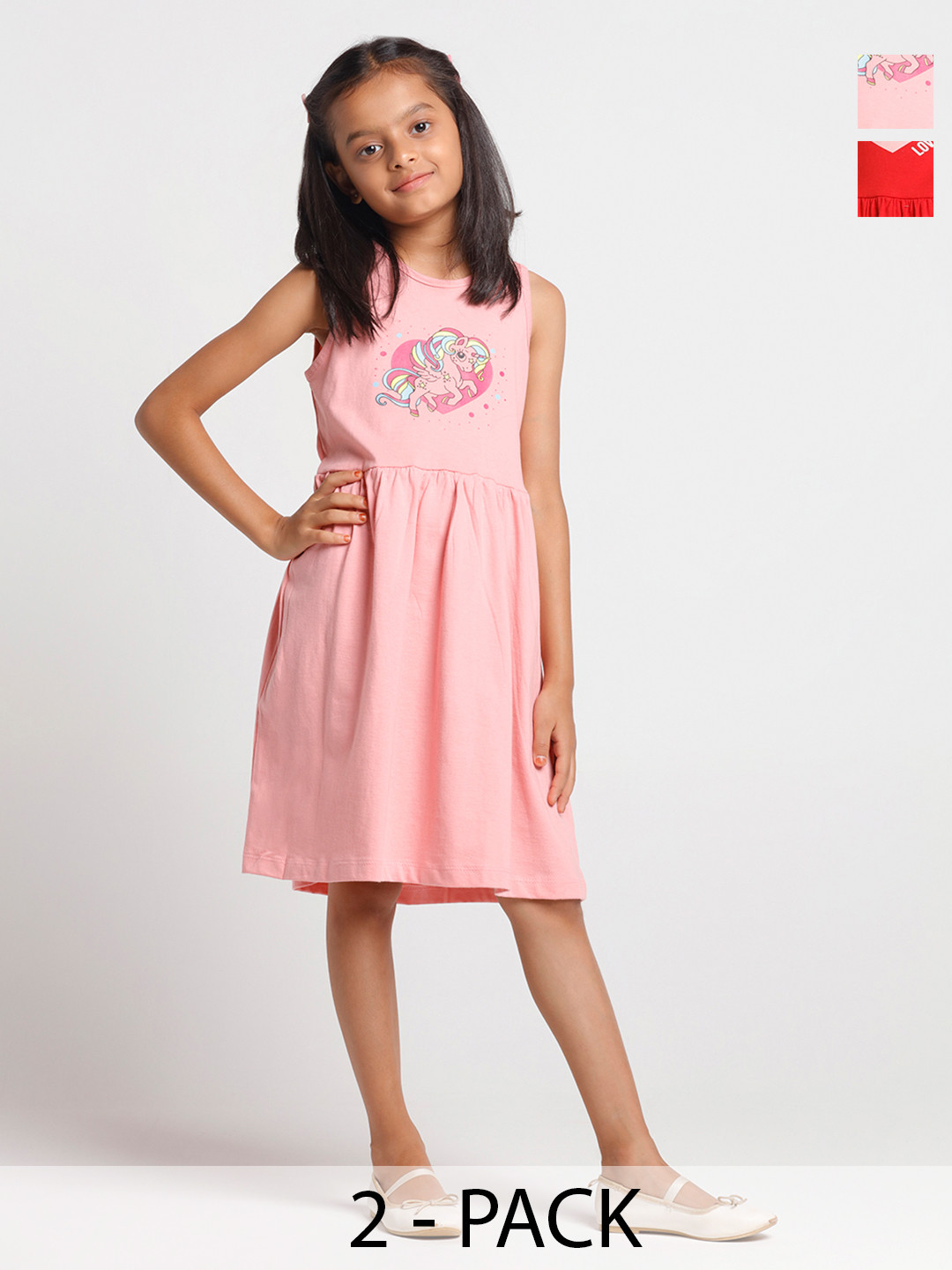 FAZZA Print Applique A-Line Dress