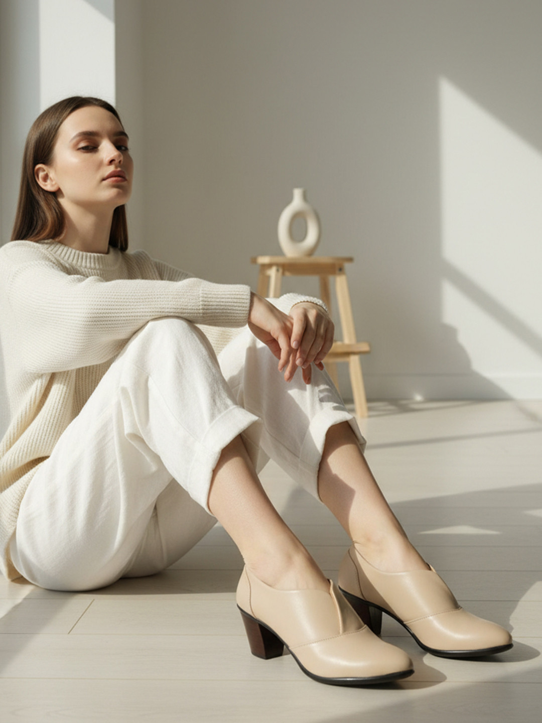 ELLE Round Toe Block Pumps