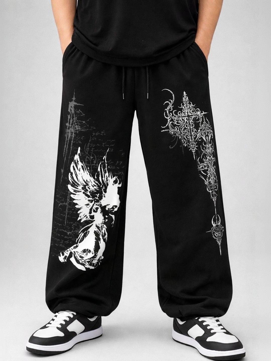 zentik Men Regular Fit Graphic Print Track Pants
