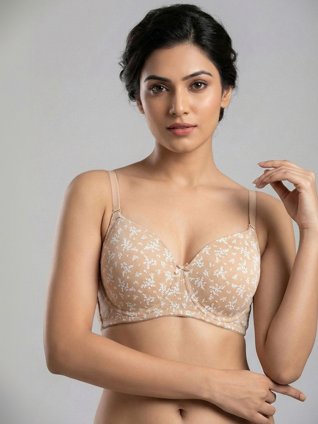 Zivame Floral Bra Medium Coverage Underwired Lightly Padded