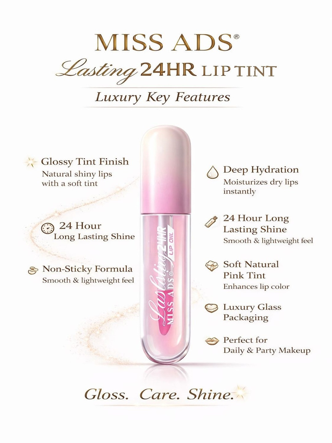 MISS ADS Lasting 24HR Lip Oil - 12 ml