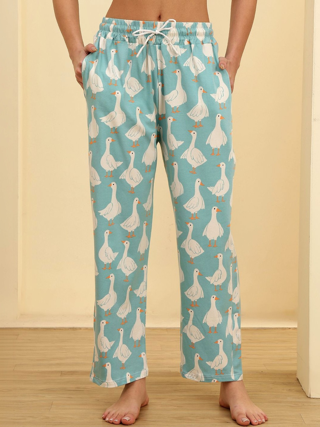 Valles365 by S.C. Pack of 2 Printed Cotton Mid-Rise Straight Lounge Pants