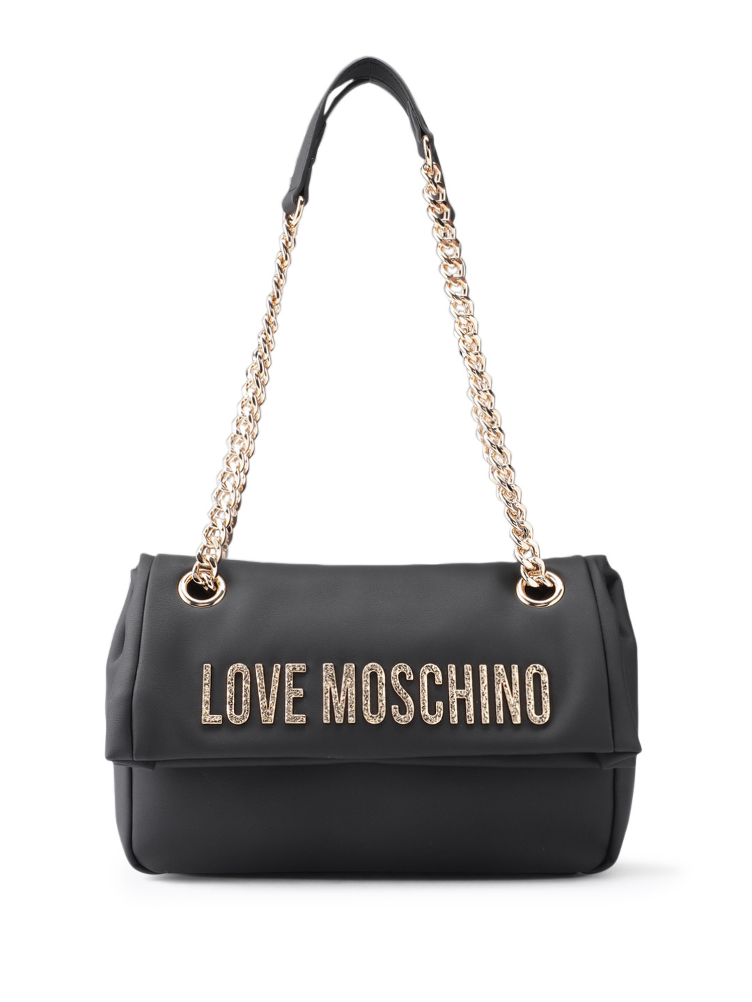 LOVE MOSCHINO Nero Solid Large Structured Shoulder Bag