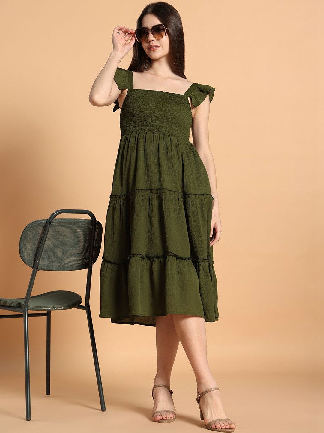 VALUE CREATION Viscose Rayon Sleevless One Piece Dresses