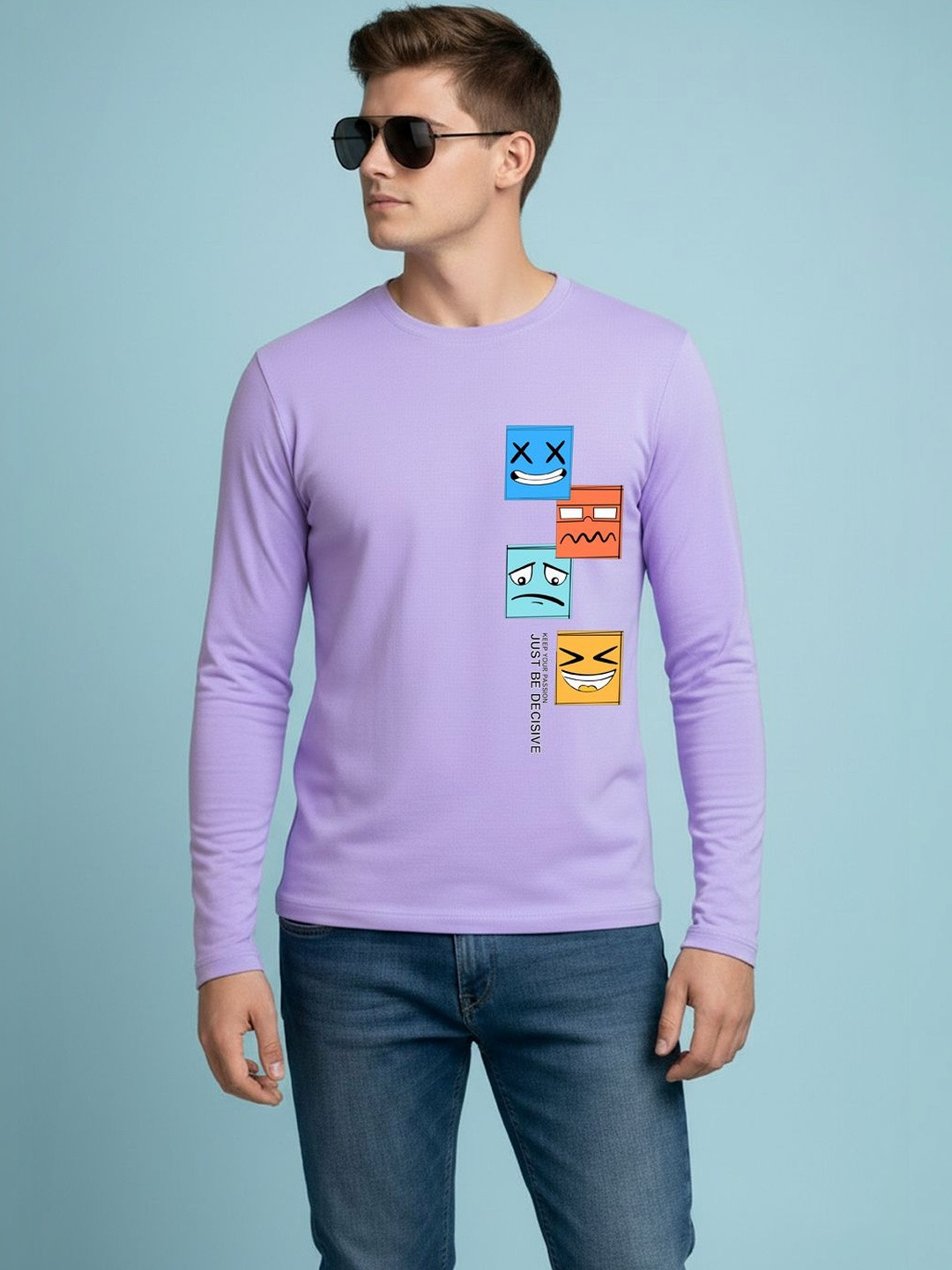 CRYPTIC Men Printed Round Neck Long Sleeves T-shirt