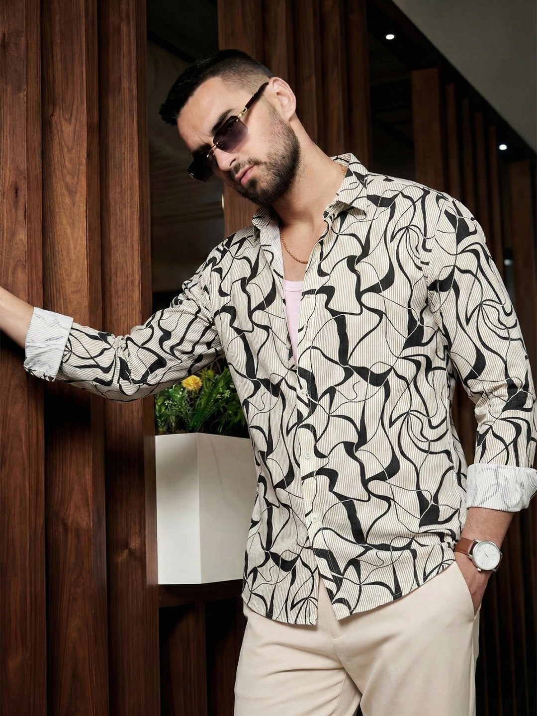 VORTEX Men Original Printed Casual Shirt