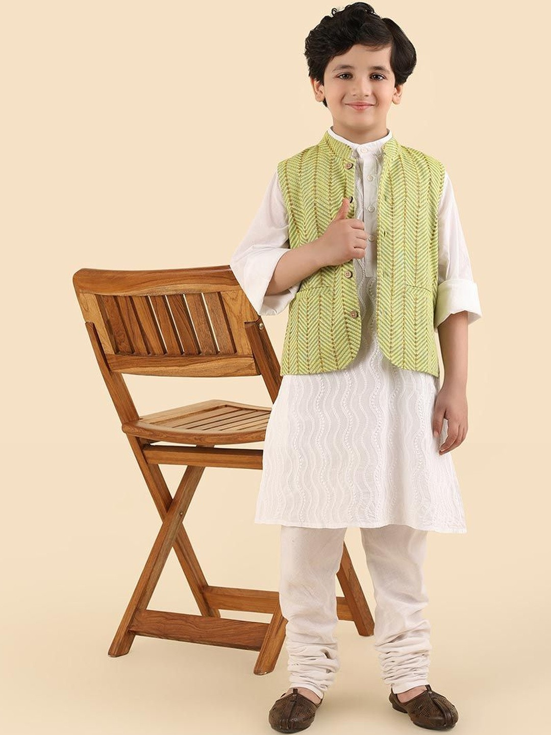 Fabindia Boys Printed Pure Cotton Woven Nehru Jackets