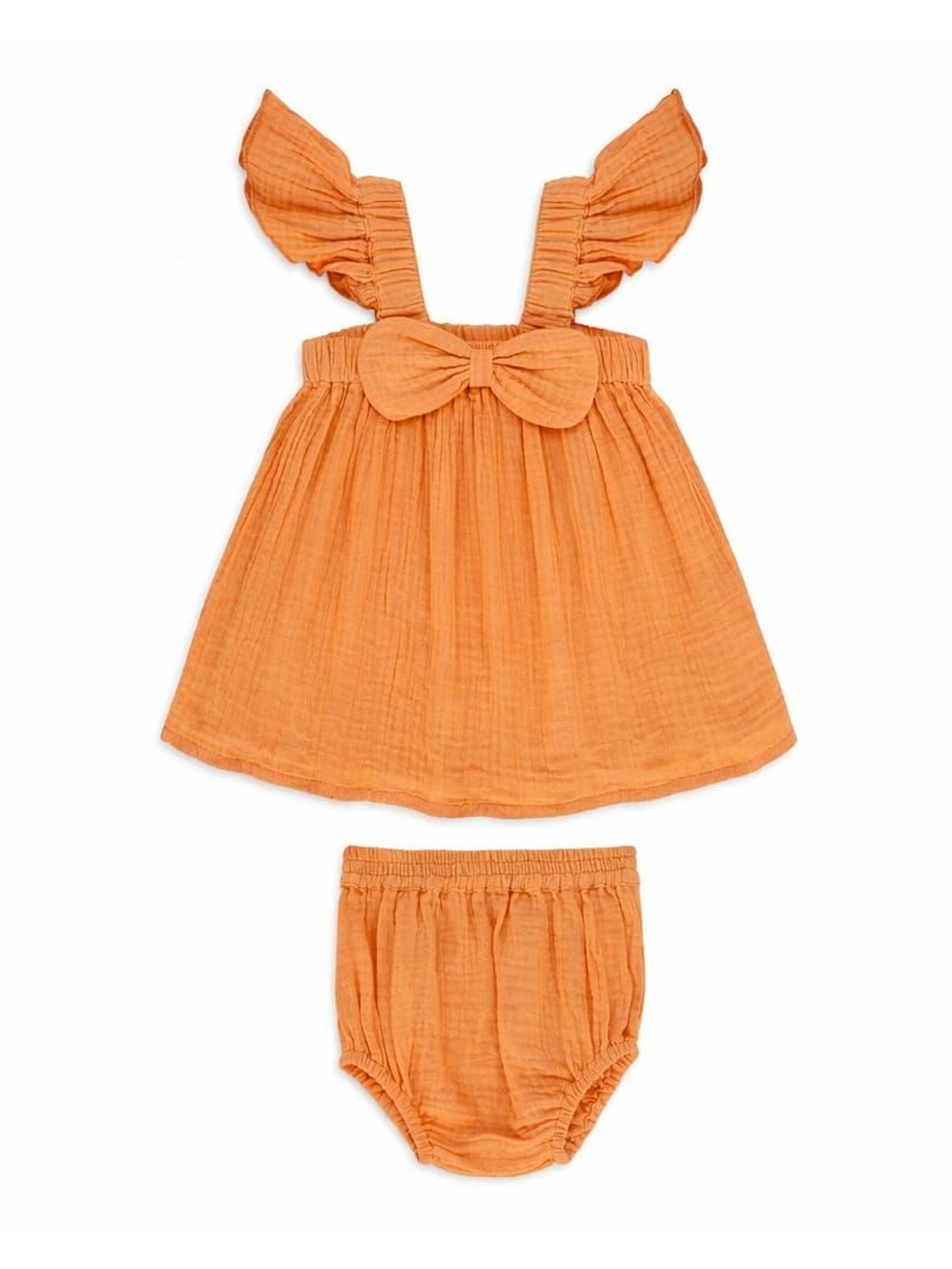 Avor Lifestyle Girls Tie-Up Neck Fit & Flare Midi Cotton Dress