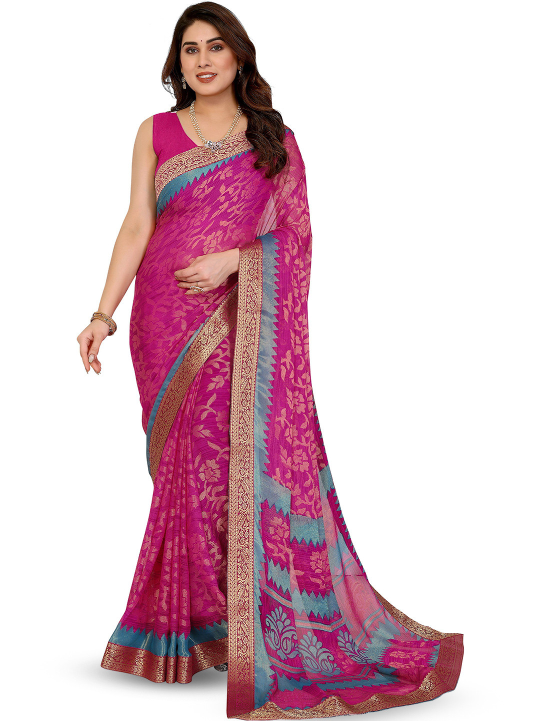 Sangria Printed Saree With Unstitched Blouse