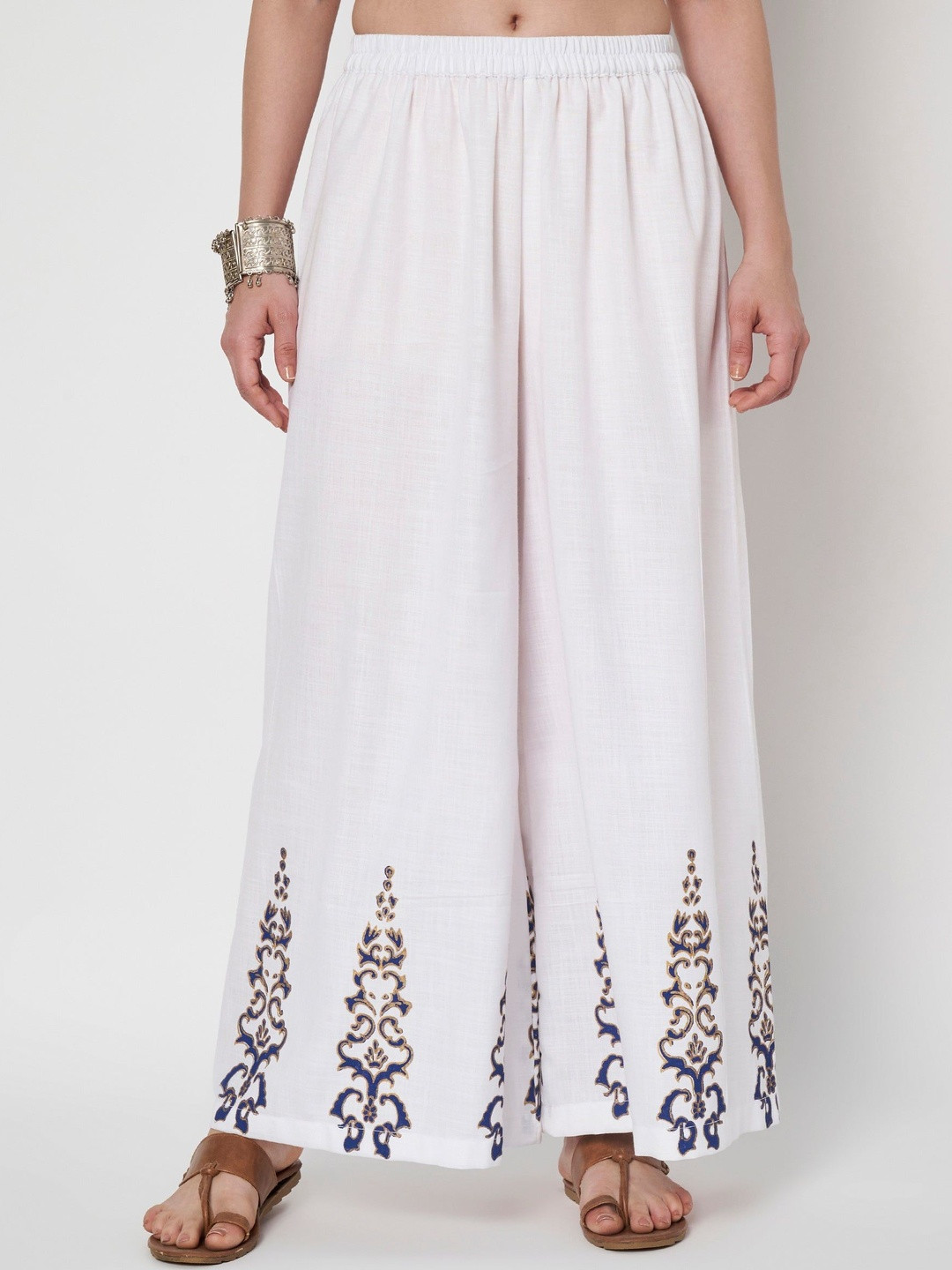 9rasa Women Ethnic Motifs Printed Flared Ethnic Palazzos