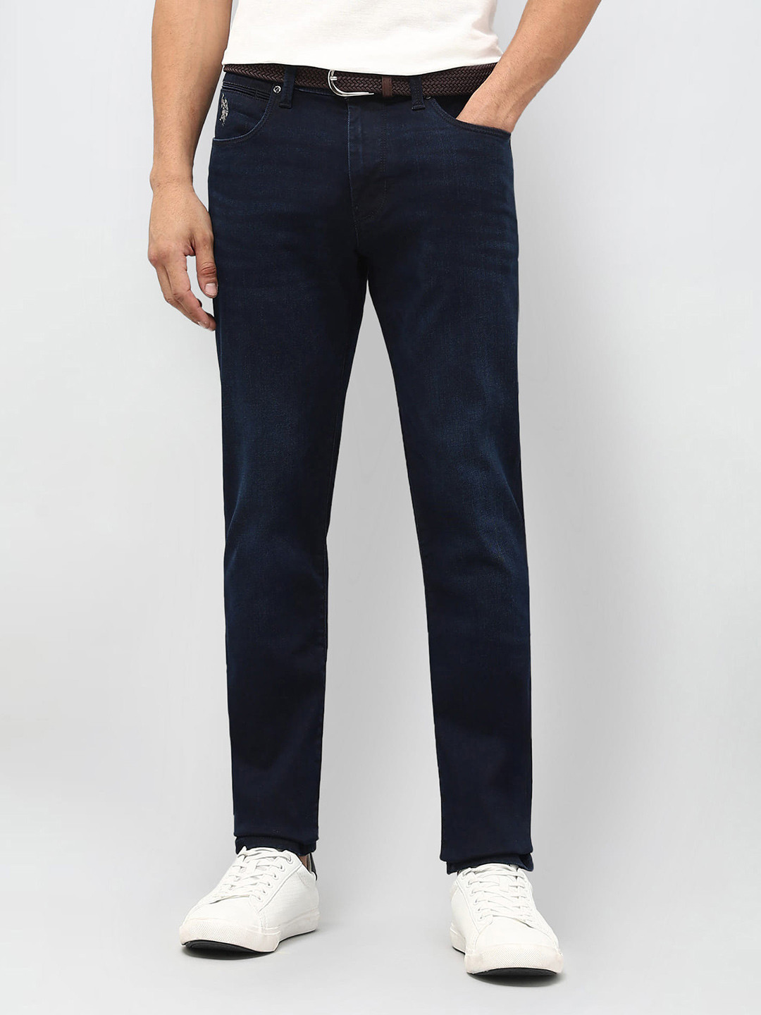 U.S. Polo Assn. Denim Co. Men Mid-Rise No Fade Tapered Fit Jeans