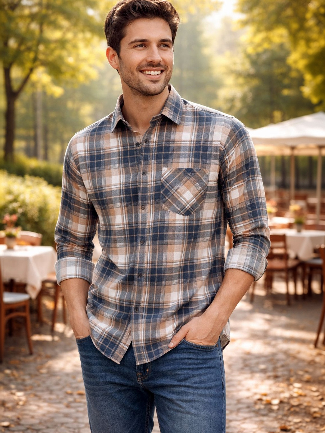 DUFFLE DOG Checks Men Full Sleeves Shirts