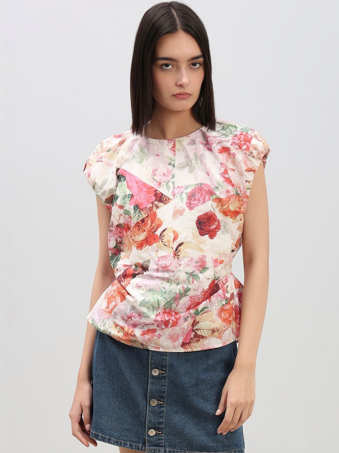 Vero Moda Floral Print Cotton Top