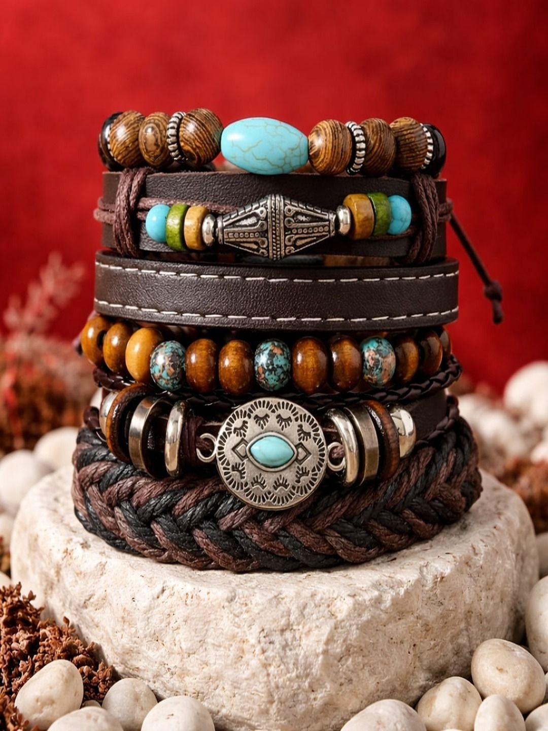 Vientiq Men 6 Antique Charm Bracelet